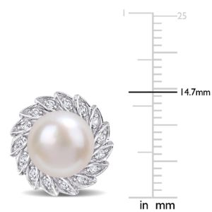 Cultured Pearl and Lab-Created White Sapphire Earrings sold by Lord & Taylor