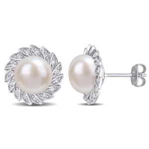 Cultured Pearl and Lab-Created White Sapphire Earrings sold by Lord & Taylor