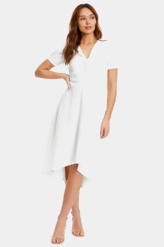 Jacquard Dip Hem Knot Bust Midi Dress sold by Lord & Taylor