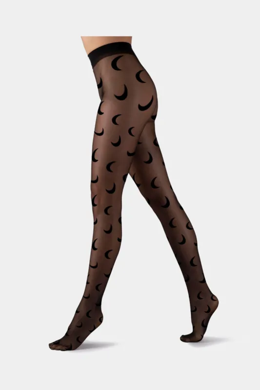 Moon Print Tights sold by Lord & Taylor