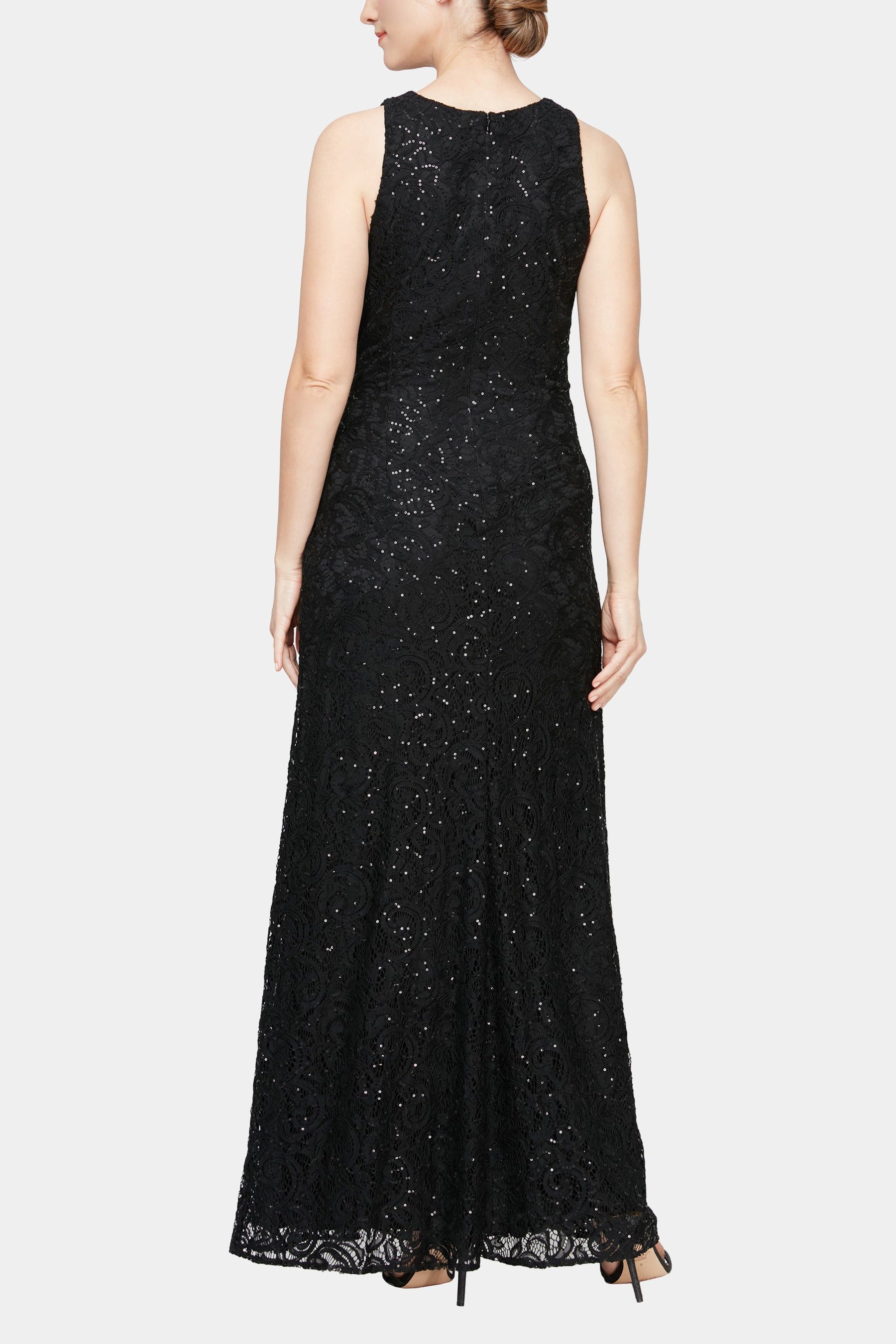 Long Sleeveless Cascade Ruffle Lace Dress sold by Lord & Taylor product image thumbnail 3