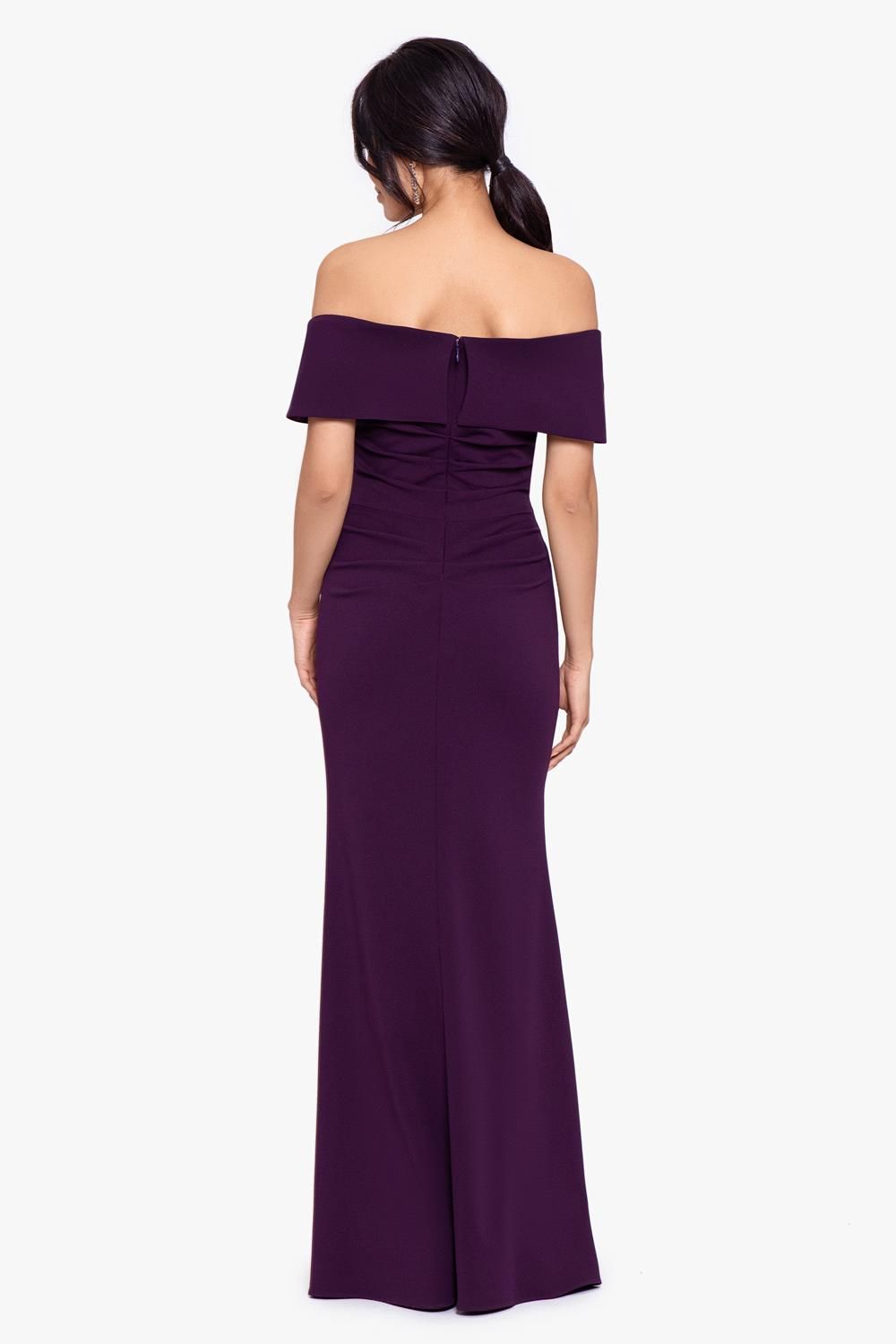 Petite Off the Shoulder Cuff Wrap Crepe Gown sold by Lord & Taylor product image thumbnail 2