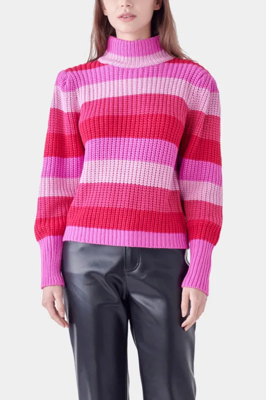 Striped Mock Neck Sweater sold by Lord & Taylor
