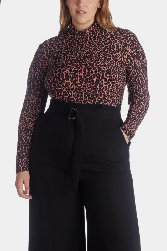 Animal Printed Jersey Knit Turtleneck Top sold by Lord & Taylor