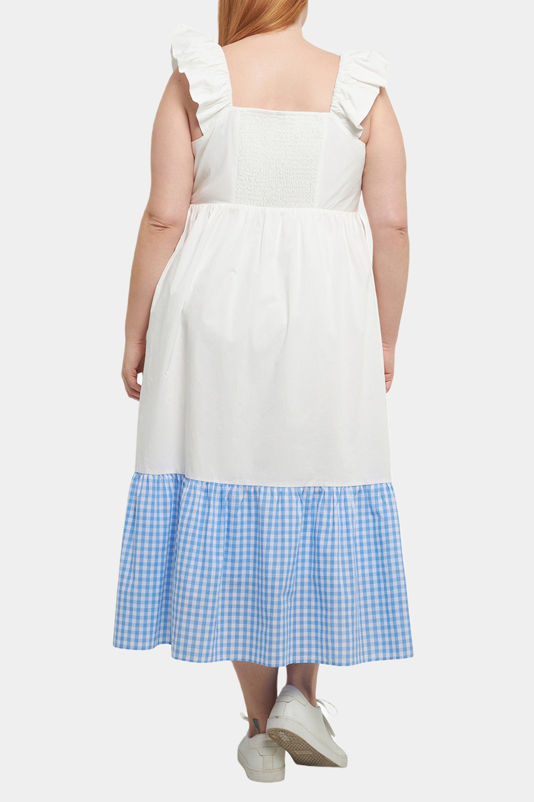 Shoulder Ruffled Gingham Accent Midi Dress sold by Lord & Taylor product image thumbnail 4