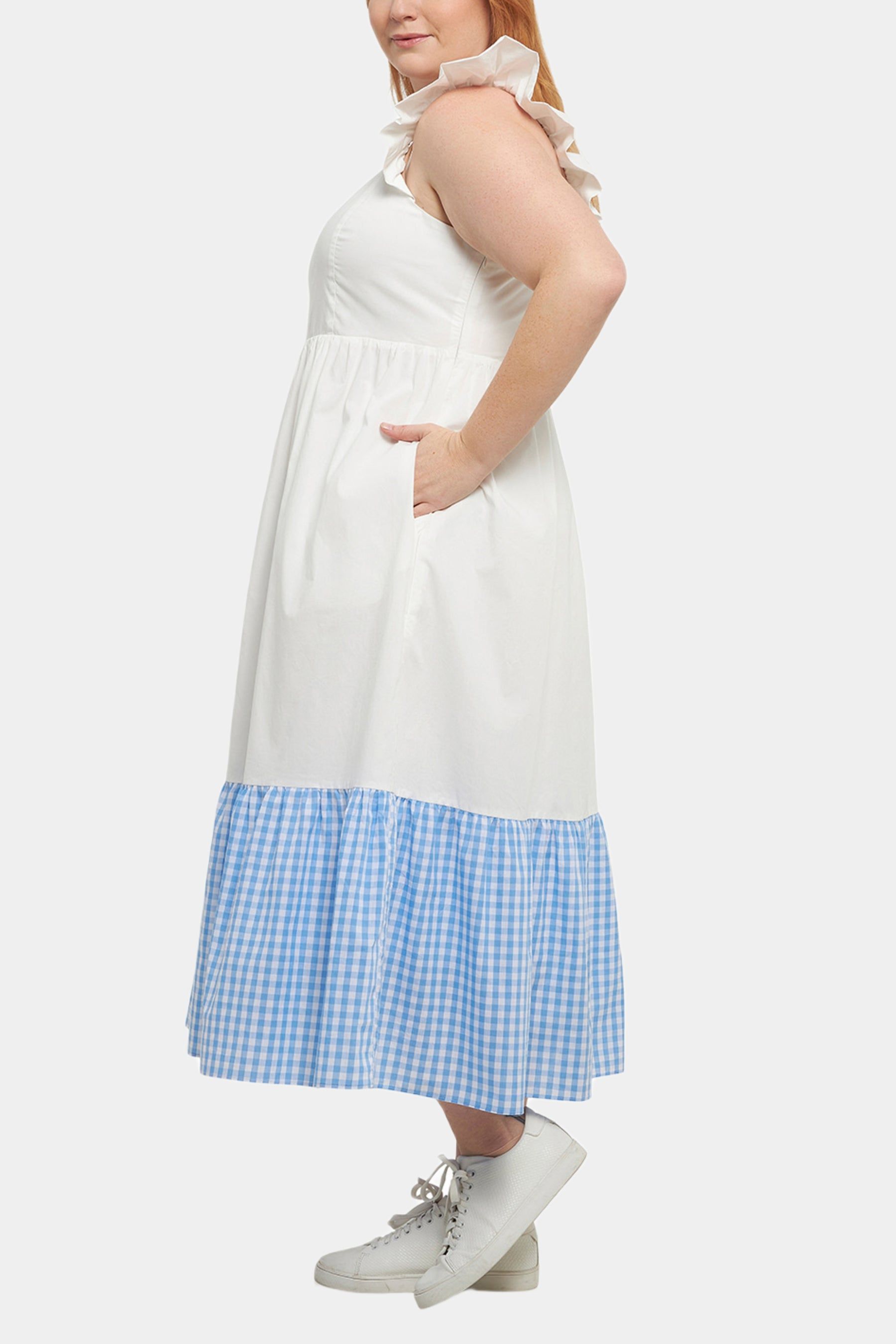 Shoulder Ruffled Gingham Accent Midi Dress sold by Lord & Taylor product image thumbnail 3