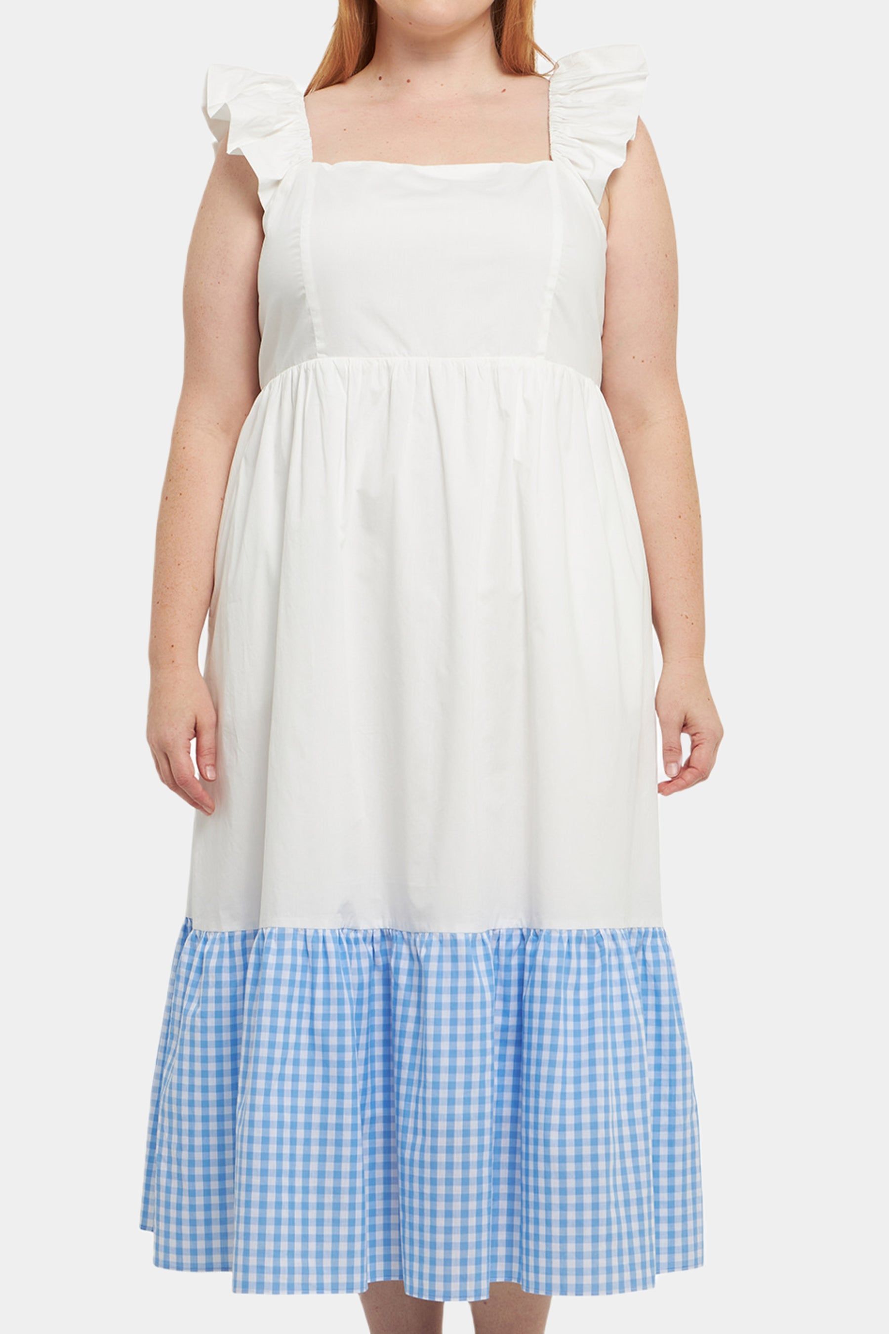 Shoulder Ruffled Gingham Accent Midi Dress sold by Lord & Taylor product image thumbnail 5