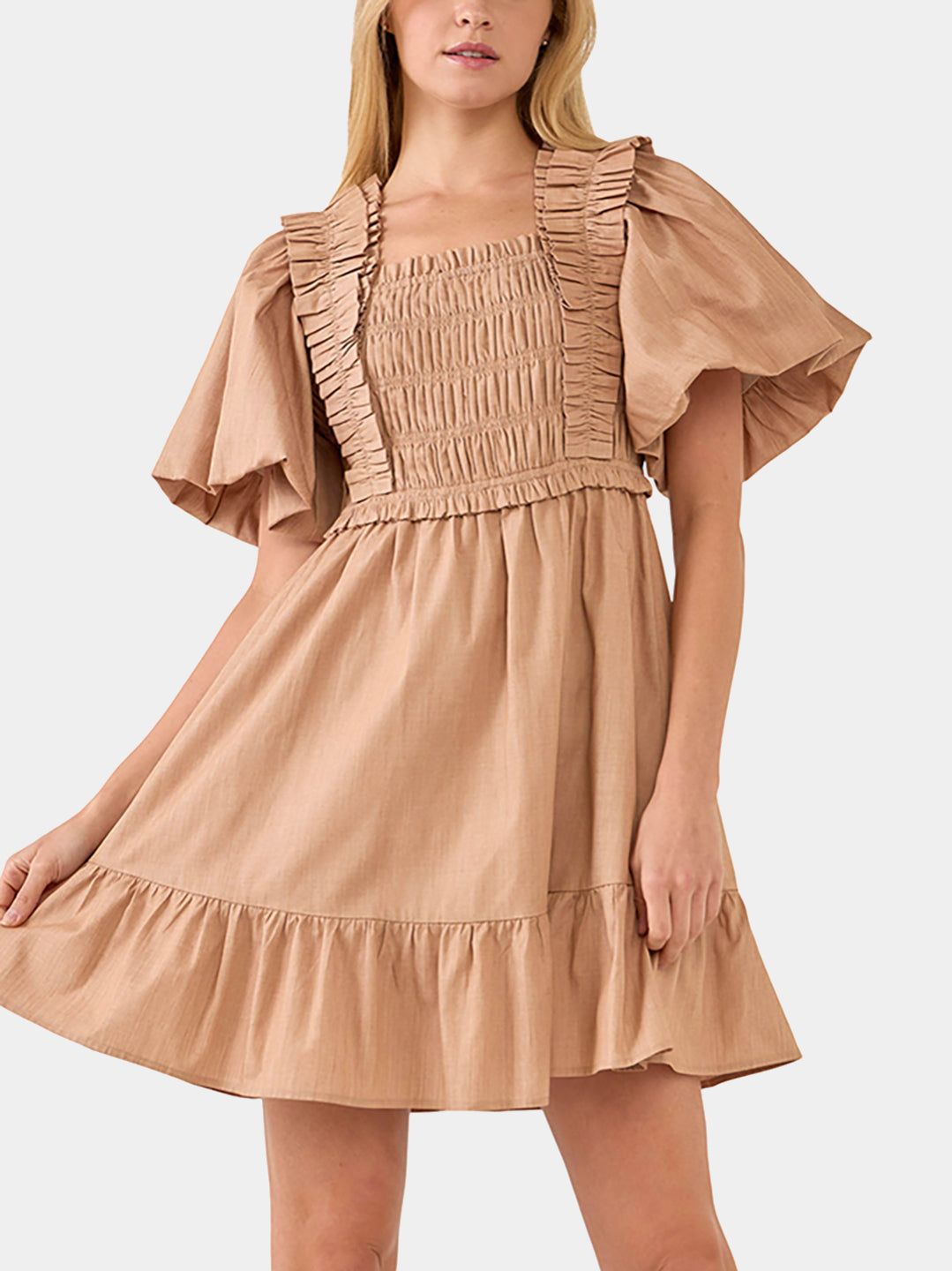 Puff Sleeves Mini Dress sold by Lord & Taylor product image thumbnail 2