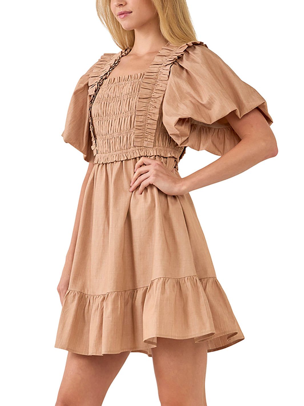 Puff Sleeves Mini Dress sold by Lord & Taylor product image thumbnail 3