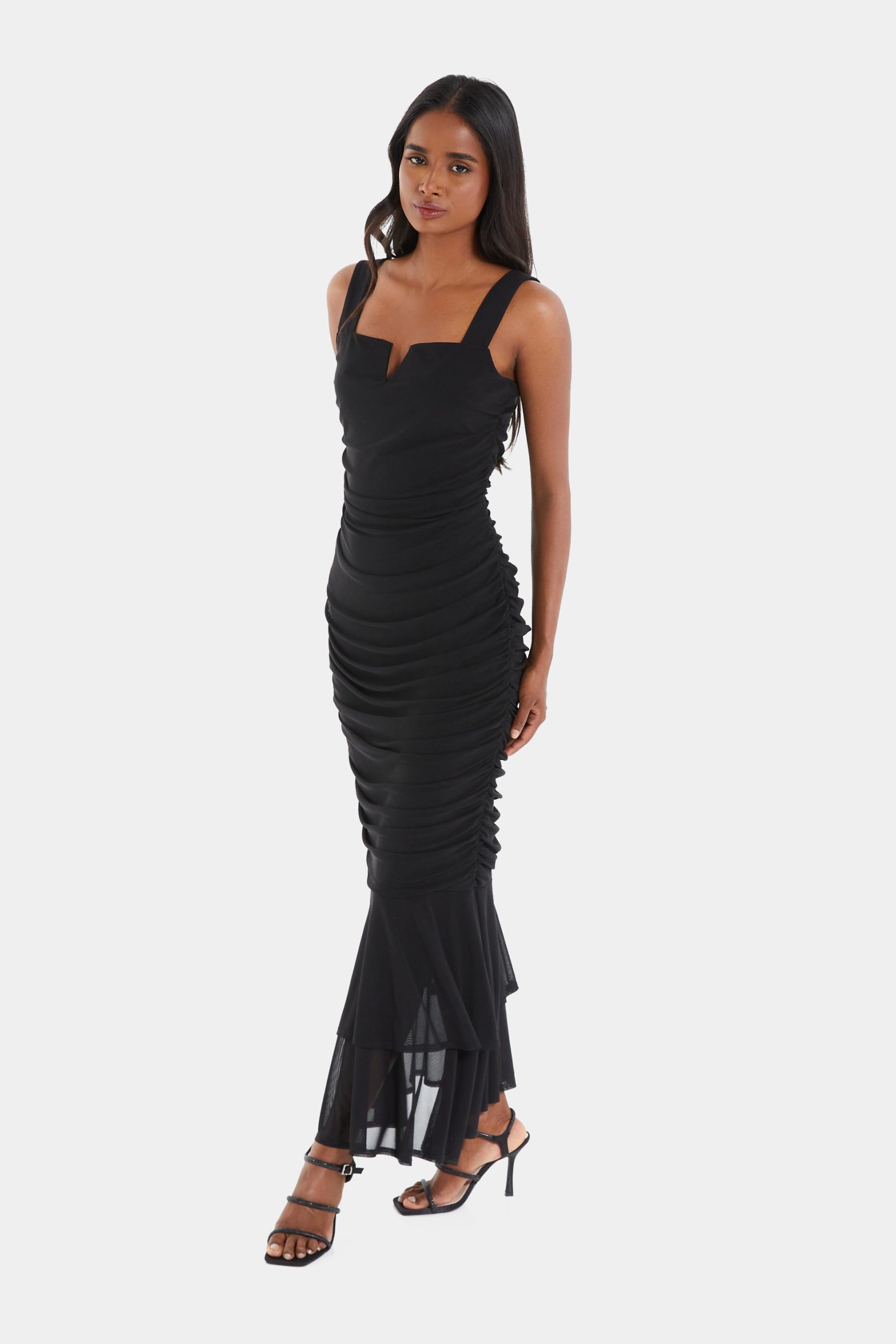 Mesh Notch Neck Maxi Dress sold by Lord & Taylor product image thumbnail 3