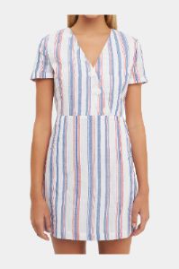 Linen Short Sleeve Surplice Mini Dress sold by Lord & Taylor