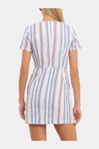 Linen Short Sleeve Surplice Mini Dress sold by Lord & Taylor