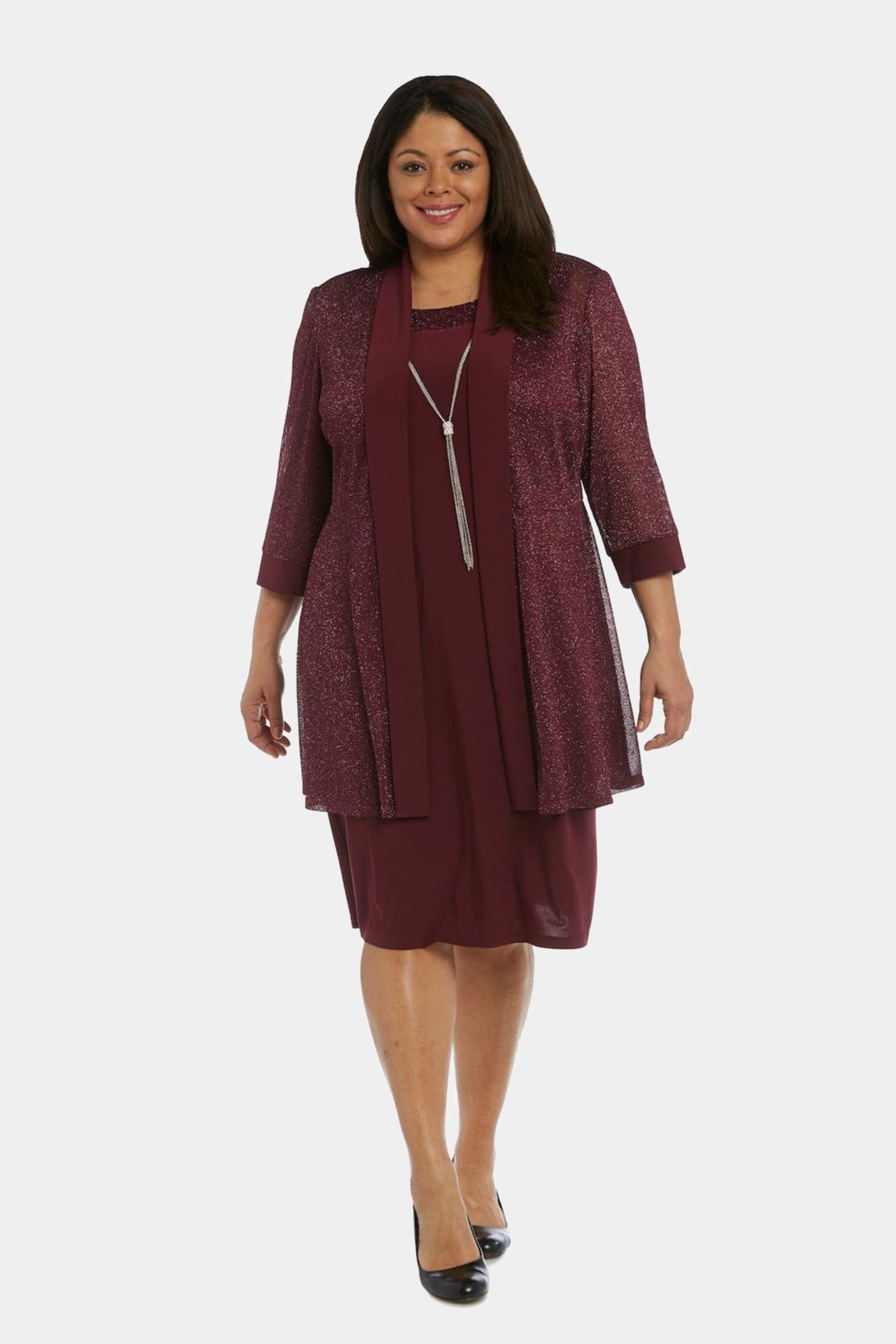 Two-Piece Sleeveless Dress and Metallic Detailed Jacket Set sold by Lord & Taylor product image thumbnail 13