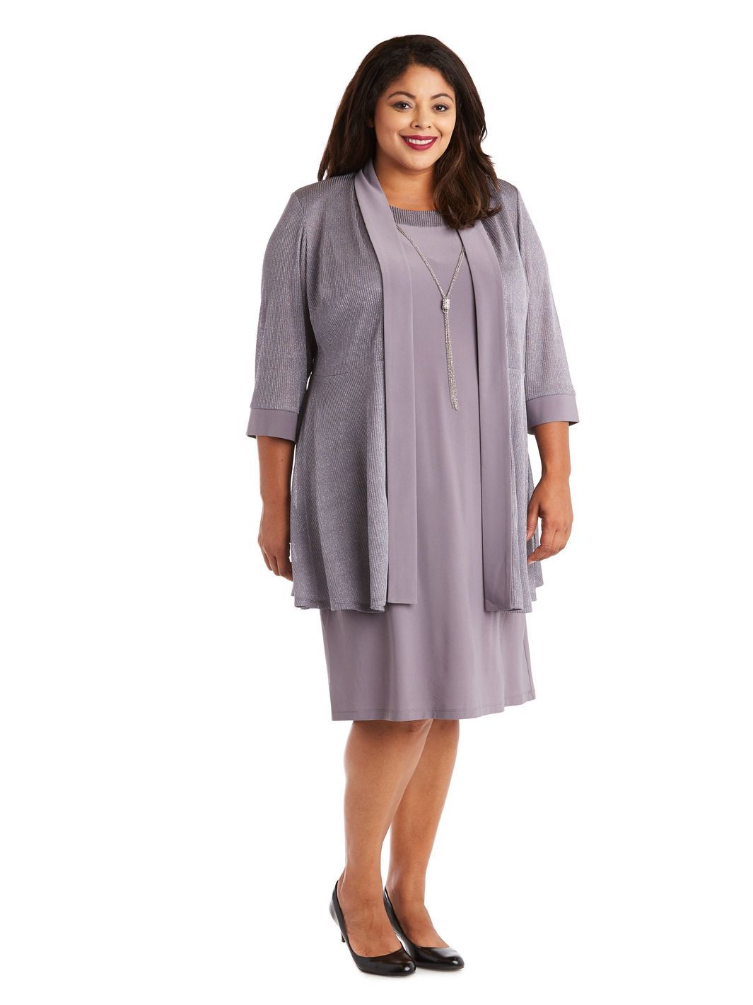 Two-Piece Sleeveless Dress and Metallic Detailed Jacket Set sold by Lord & Taylor product image thumbnail 5