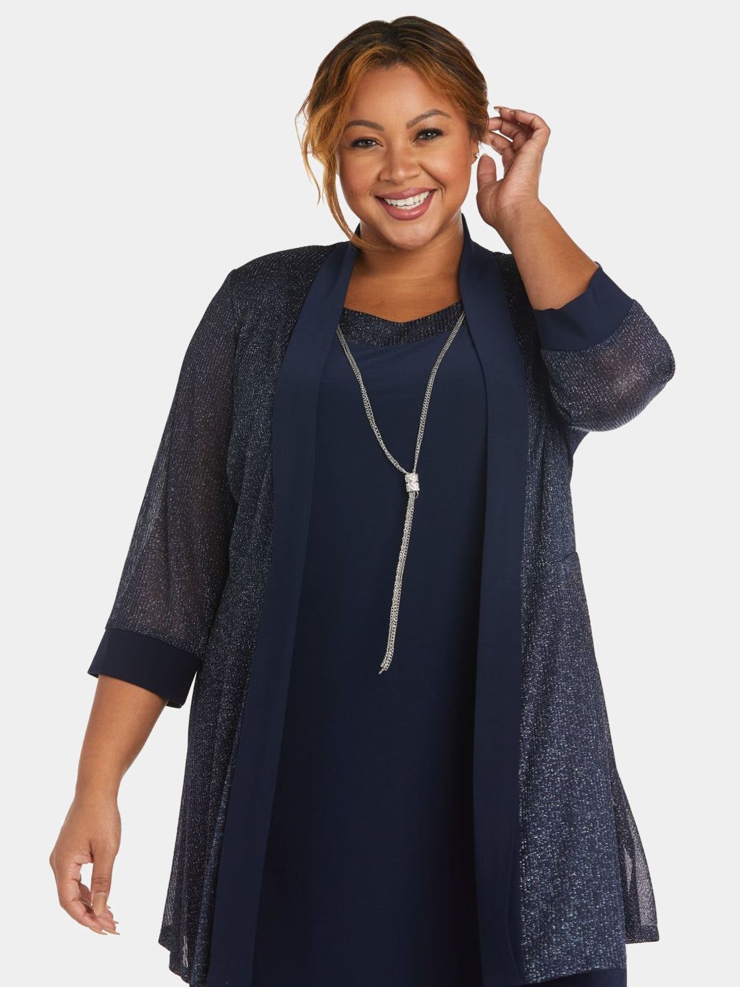 Two-Piece Sleeveless Dress and Metallic Detailed Jacket Set sold by Lord & Taylor product image thumbnail 6