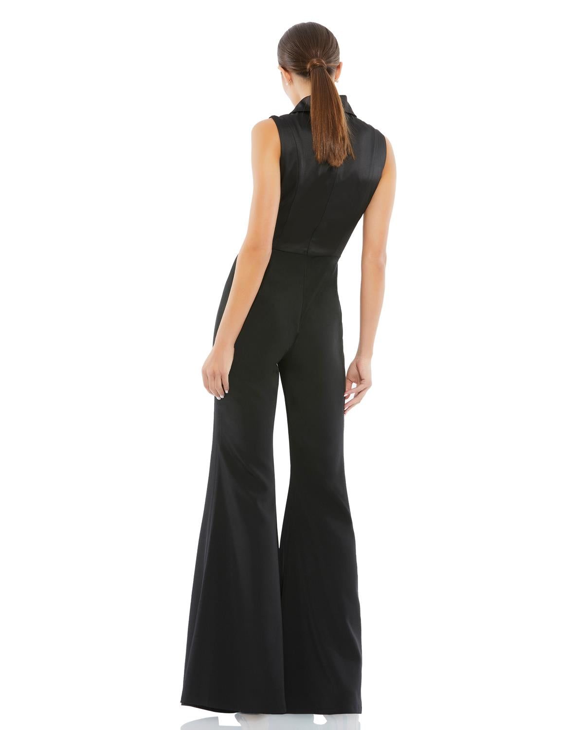 Asymmetrical Sleeveless Faux Tuxedo Jumpsuit sold by Lord & Taylor product image thumbnail 2
