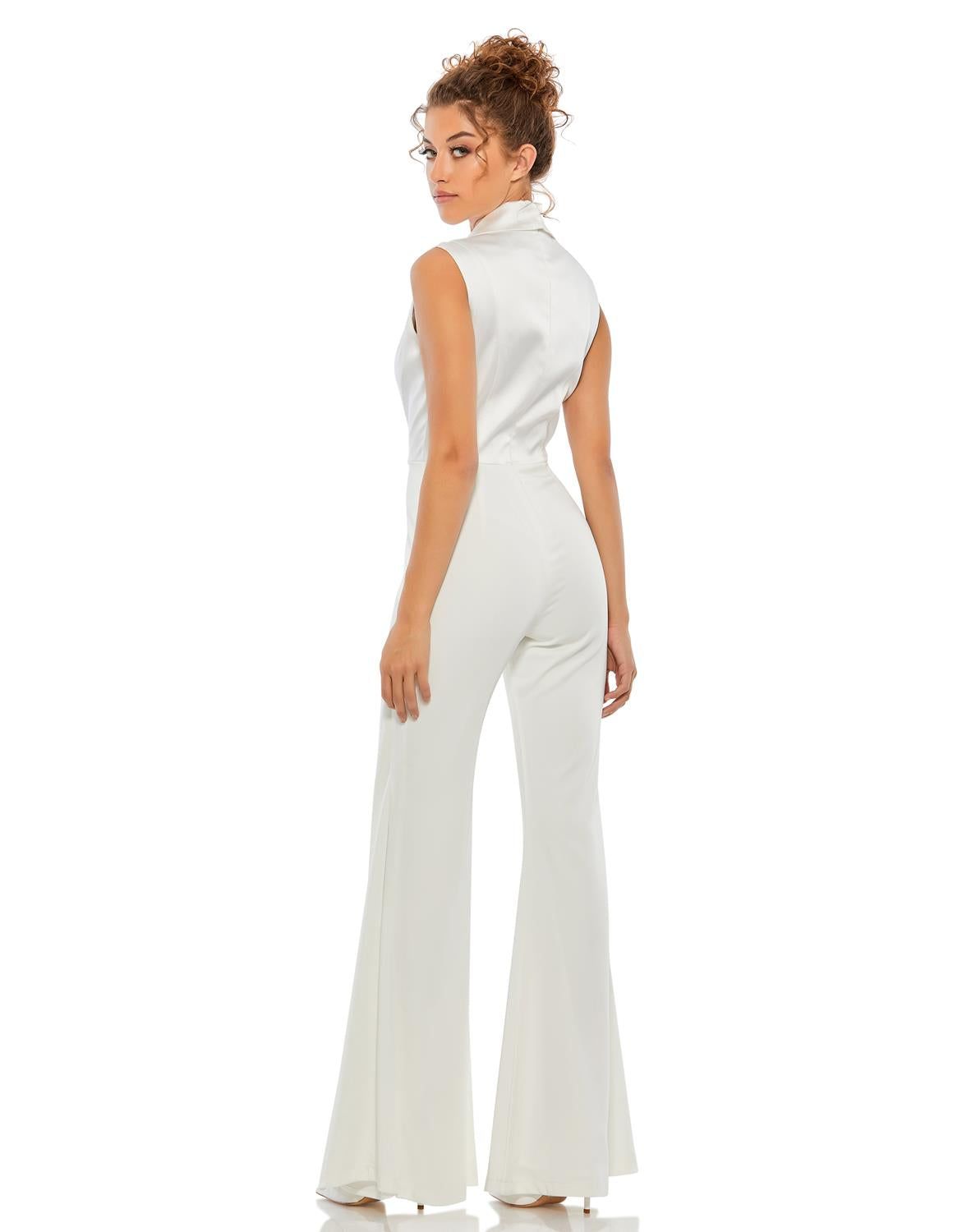 Asymmetrical Sleeveless Faux Tuxedo Jumpsuit sold by Lord & Taylor product image thumbnail 6