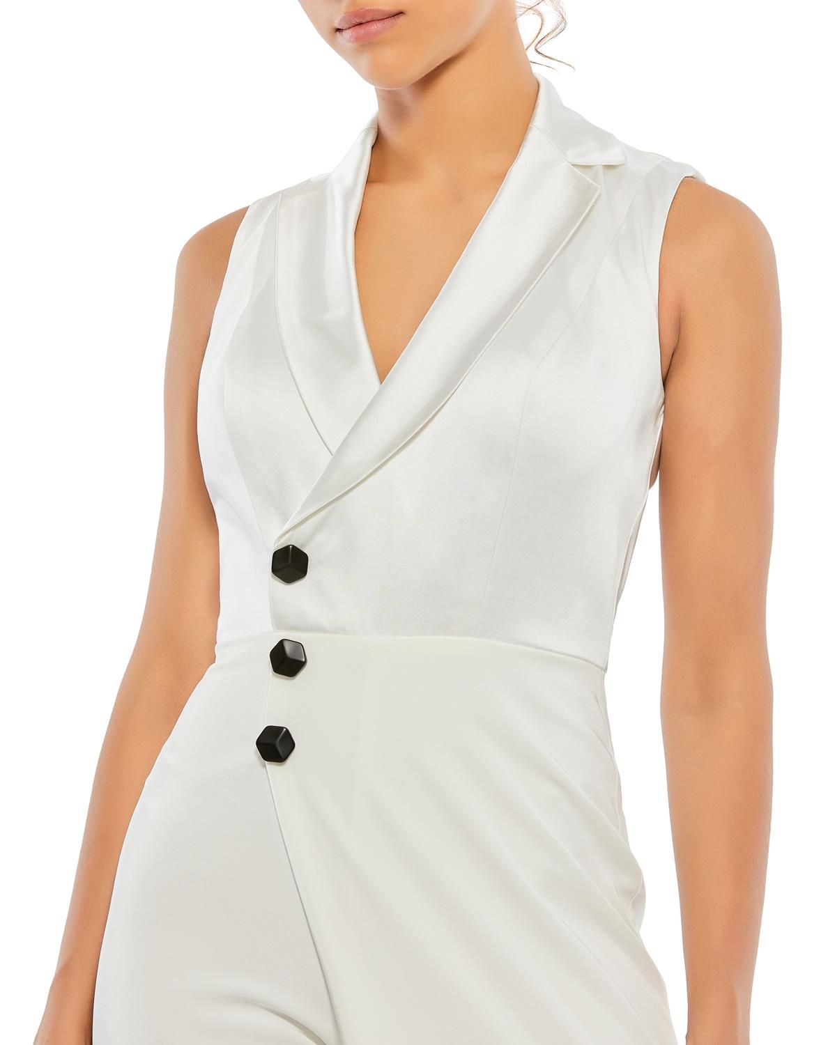 Asymmetrical Sleeveless Faux Tuxedo Jumpsuit sold by Lord & Taylor product image thumbnail 11