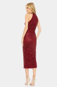 Hand Embellished Faux Wrap Flutter Sleeve Gown sold by Lord & Taylor