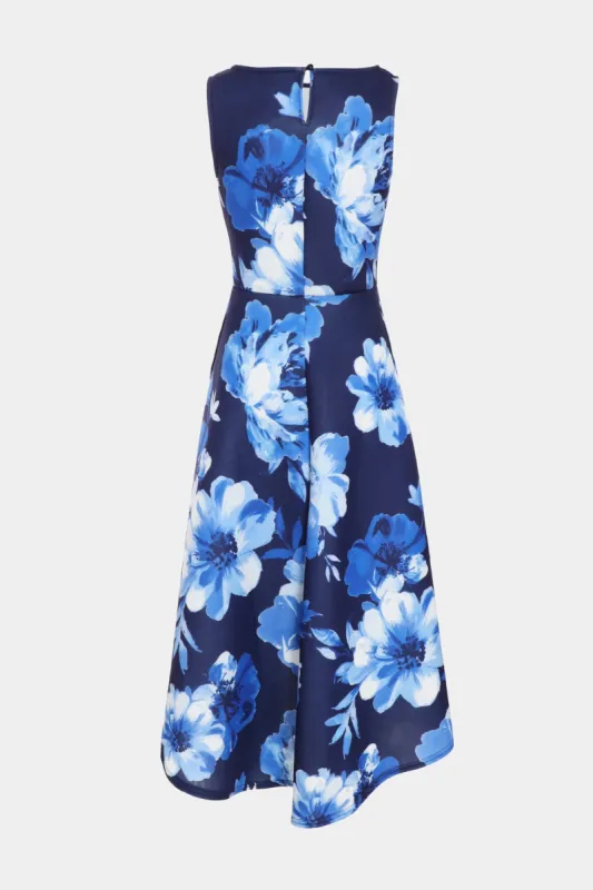 Floral High Neck Dip Hem Dress sold by Lord & Taylor