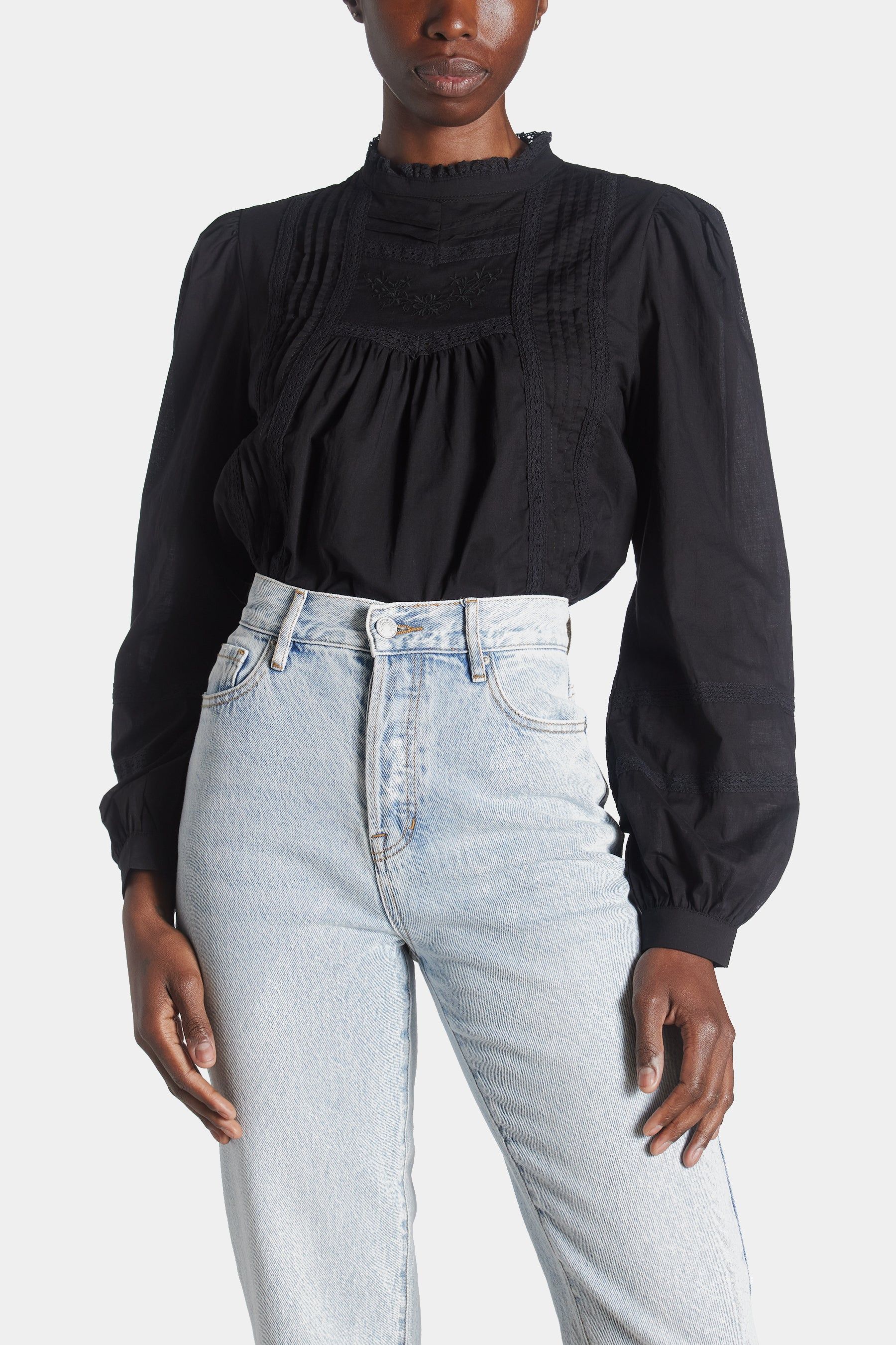 High Neck Embroidered Top sold by Lord & Taylor product image thumbnail 4