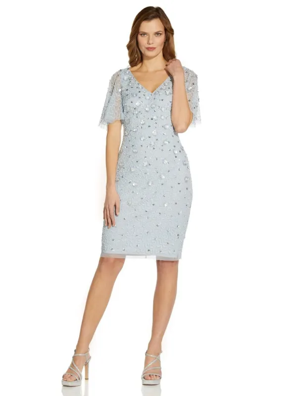 Petite Short Sleeve Beaded Gown sold by Lord & Taylor