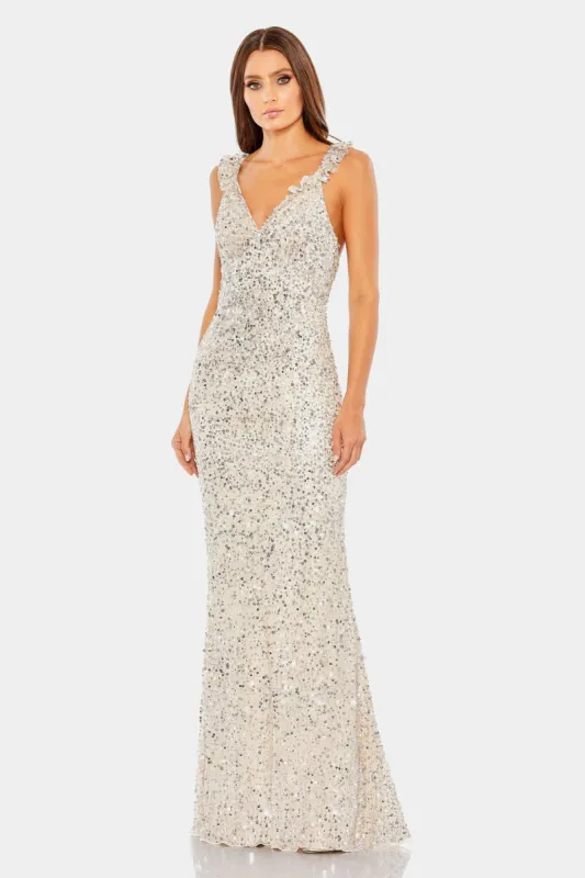 Embellished Ruffle Strap Trumpet Gown sold by Lord & Taylor