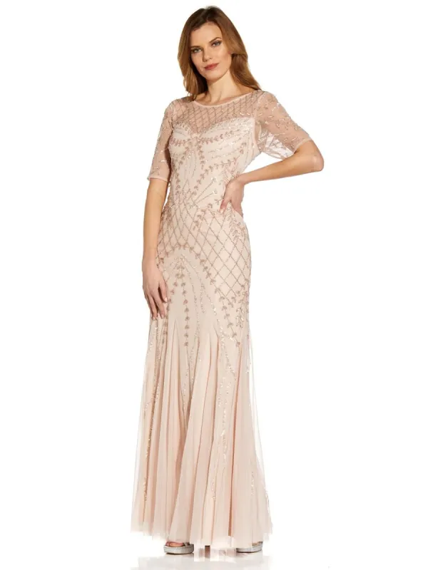 Short Sleeve Beaded Gown sold by Lord & Taylor
