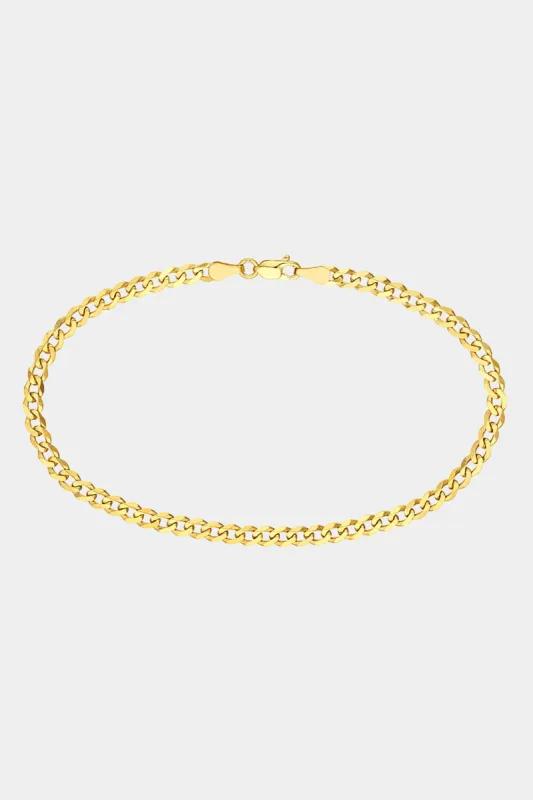14K Gold 8 Inch 3.7Mm- Flat Open Curb Chain Bracelet sold by Lord & Taylor