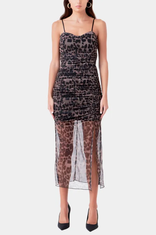 Ruched Mesh Midi Dress sold by Lord & Taylor