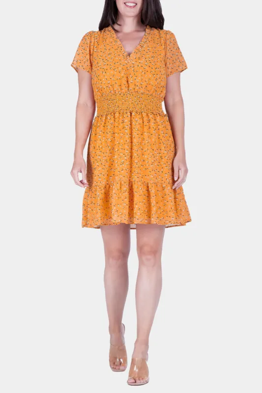 Floral Print Short Sleeve Mini Dress sold by Lord & Taylor