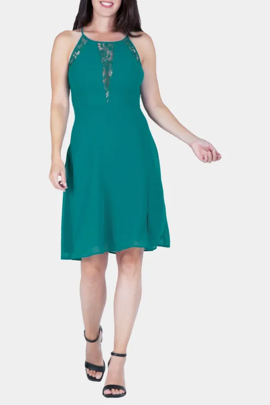 Lace Trim Sleeveless Midi Dress sold by Lord & Taylor