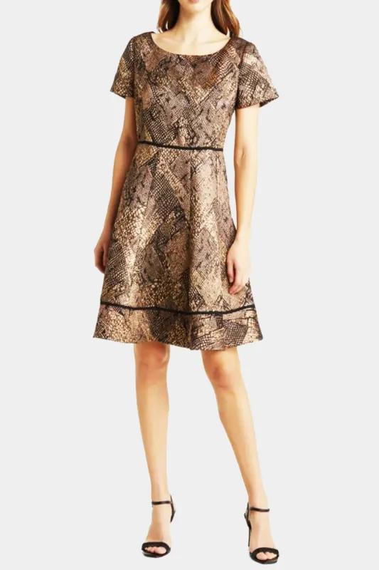Fit and Flare Jacquard Dress with Panels sold by Lord & Taylor