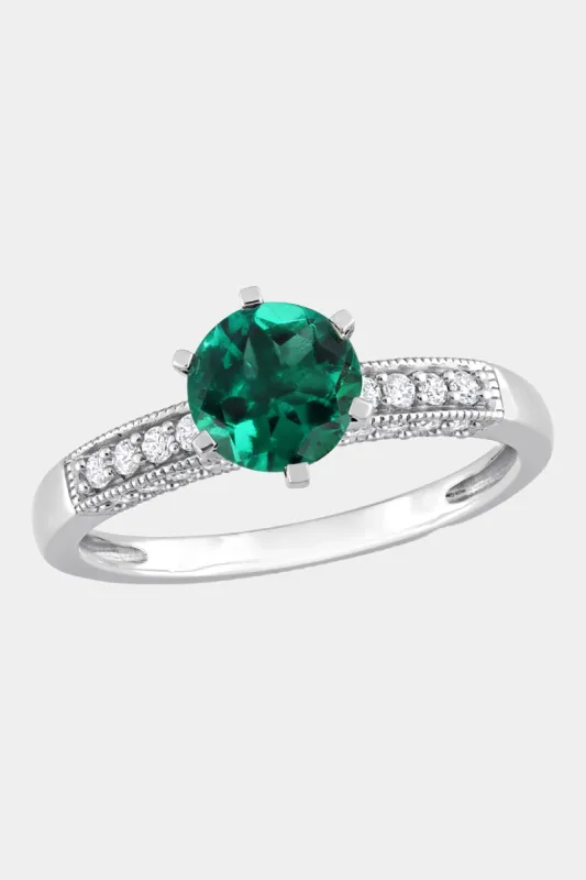 Created Emerald And Diamond Engagement Ring sold by Lord & Taylor