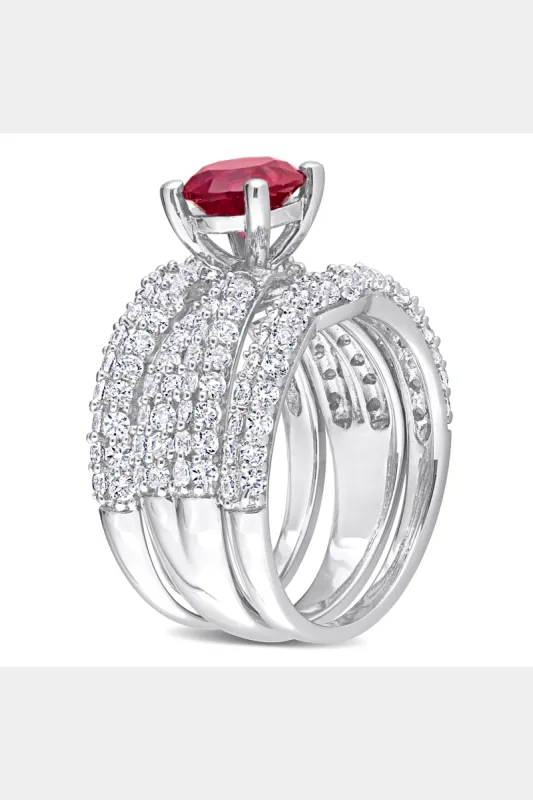 Created Ruby Created Sapphire 3-Piece Bridal Ring Set sold by Lord & Taylor