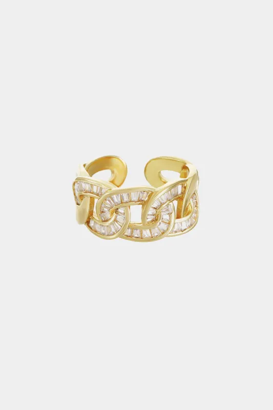 Adjustable Crystal Link Ring sold by Lord & Taylor