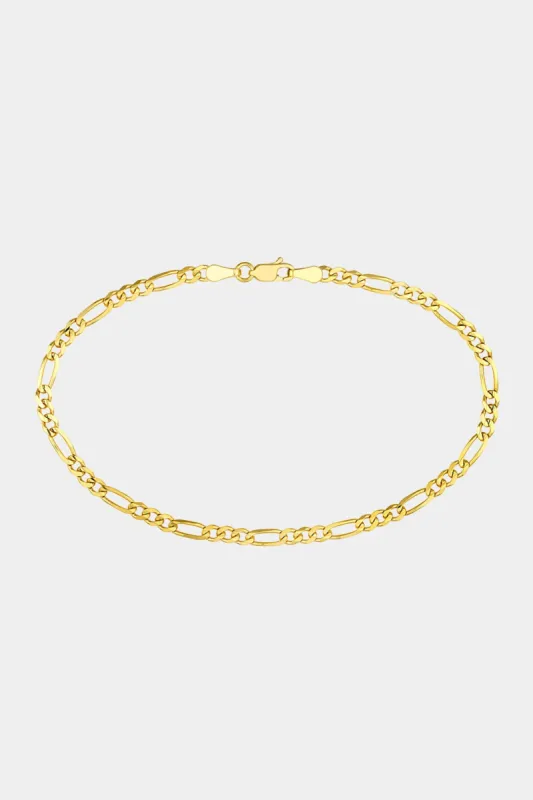 14K Gold Concave Figaro Chain Bracelet sold by Lord & Taylor