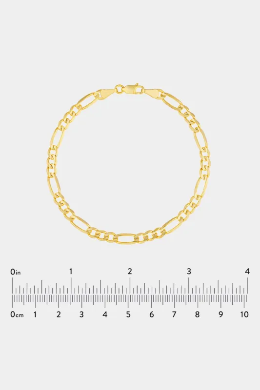 14K Gold Concave Figaro Chain Bracelet sold by Lord & Taylor
