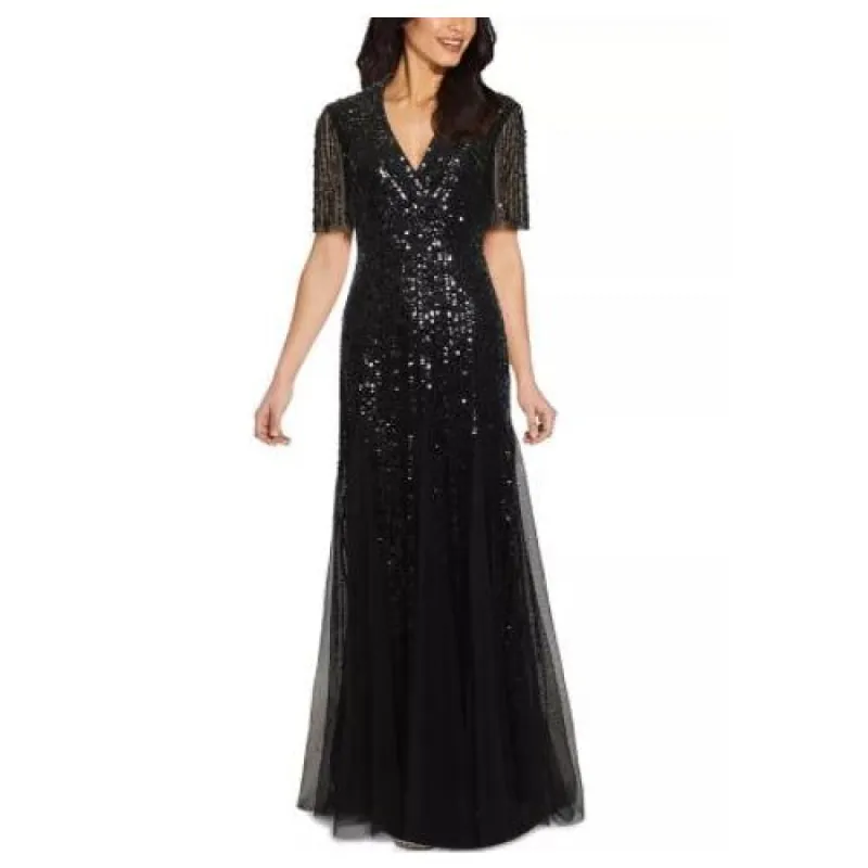 Short Sleeve Beaded Gown sold by Lord & Taylor
