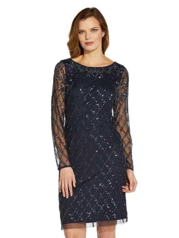 Long Sleeve Beaded Cocktail sold by Lord & Taylor