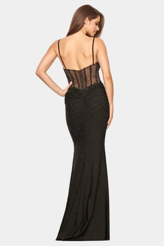 Charmeuse Corset Sheer Back Dress sold by Lord & Taylor