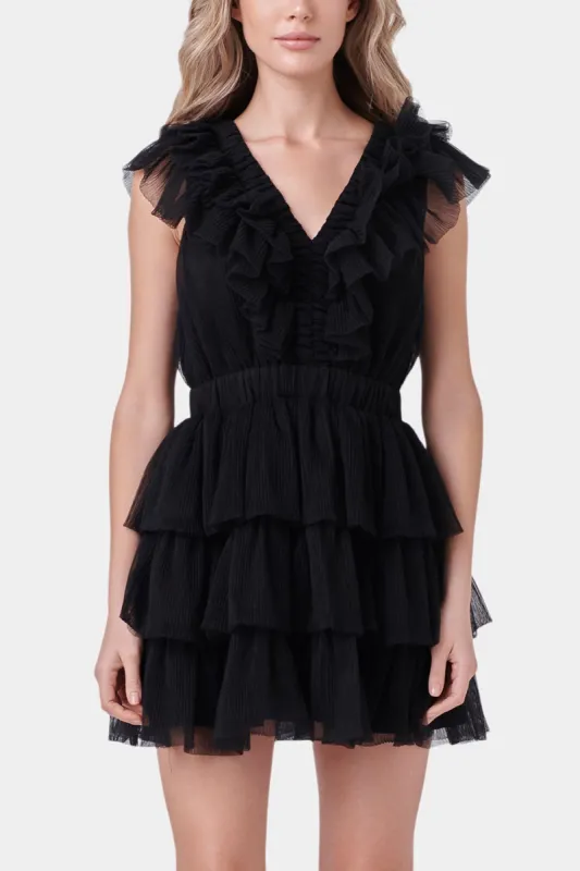 Tulle Ruffle Tiered Mini Dress sold by Lord & Taylor