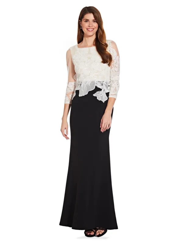 Lace And Crepe Gown sold by Lord & Taylor