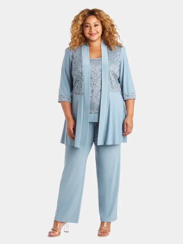 Lace and Sequin Pant Set with Matching Jacket sold by Lord & Taylor