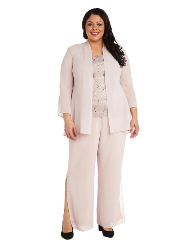 Sleeveless Lace Top, High Low Duster & Pant 3-Piece Set- Plus sold by Lord & Taylor