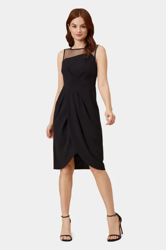 Draped Crepe Illusion Dress sold by Lord & Taylor