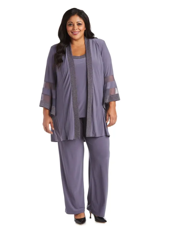 Three-Piece Duster Pant Set with Detail Trim sold by Lord & Taylor