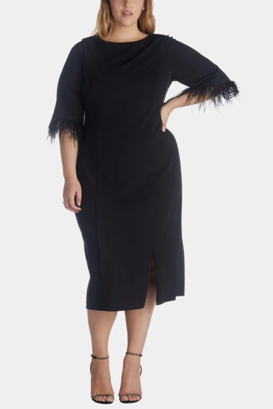 Feather Trimmed Crepe Sheath sold by Lord & Taylor