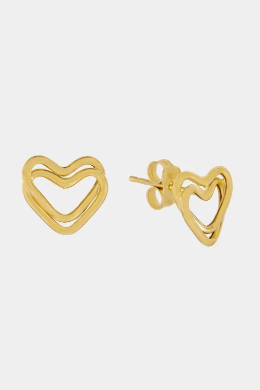Double Heart Stud Earrings sold by Lord & Taylor