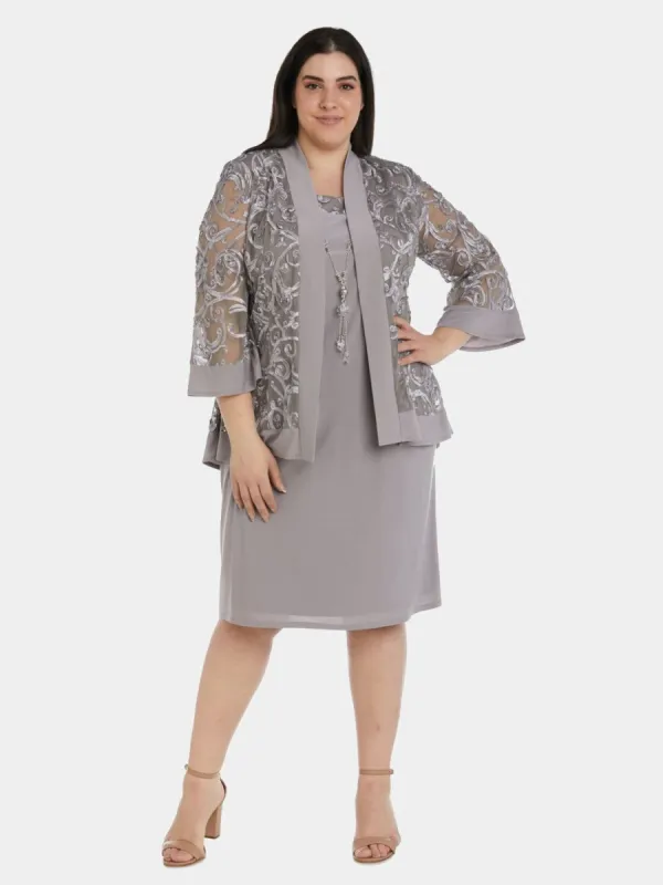 Soutache Dress and Jacket Set with Built In Necklace sold by Lord & Taylor